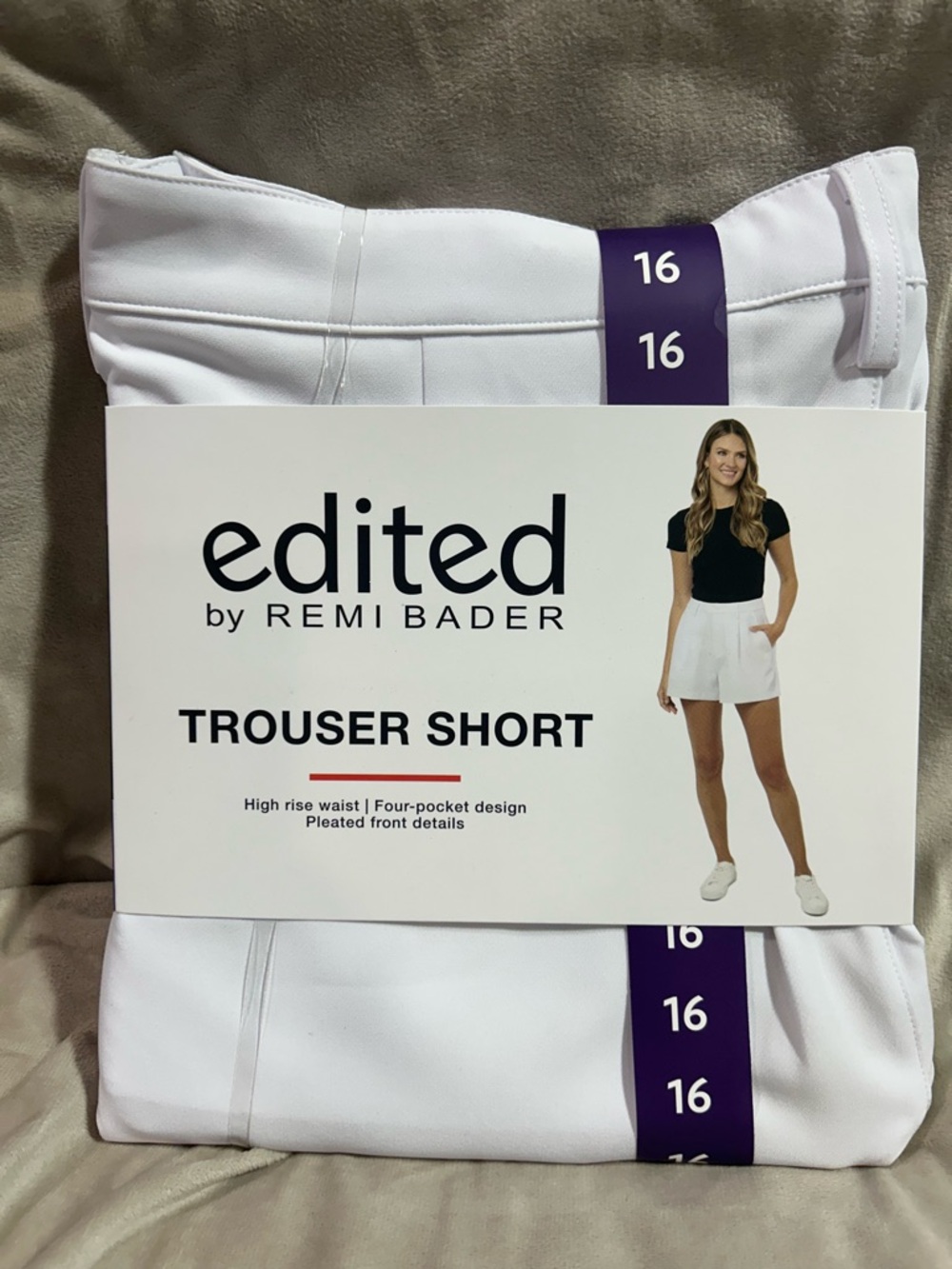 edited by REMI BADER High-Waist White Trouser Shorts